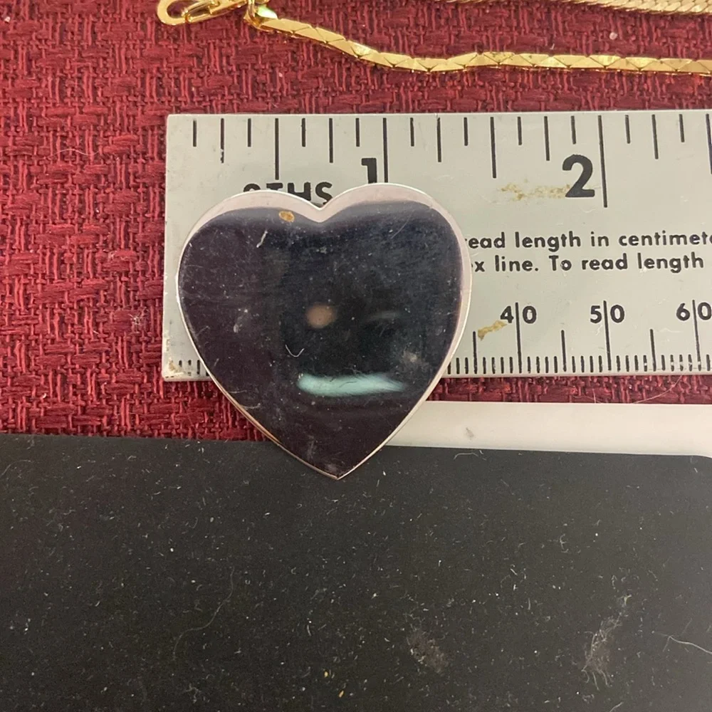 Vintage Sterling silver heart brooch or pin Guc 1.25" - Picture 5 of 7